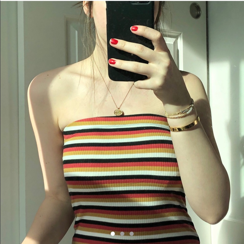 urban outfitters striped tube top bodysuit